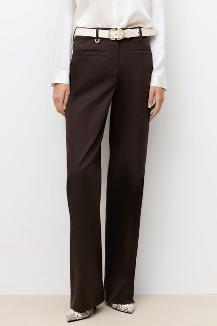 Pantalon Poeme marron fonc&eacute; femme