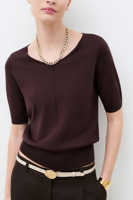 Pull Mrico marron fonc&eacute; femme
