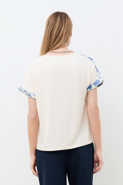 T-shirt Tmargerita-Fleur bleu marine femme