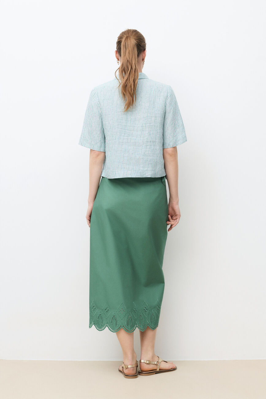 Chemise Cvanille 100% lin vert femme