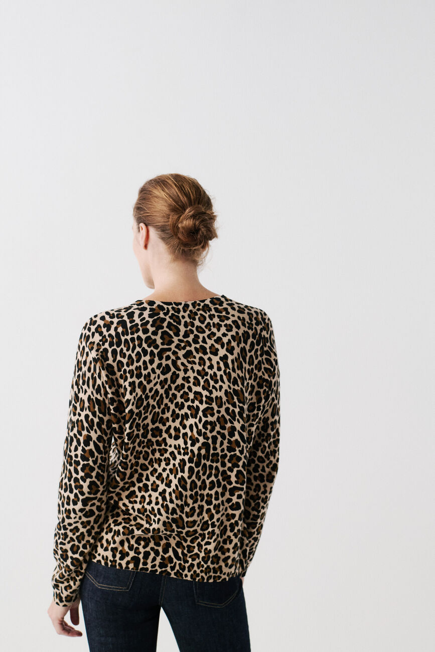 Pull mado marron cognac femme