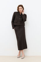 Vgelin jacket 100% linen dark brown woman