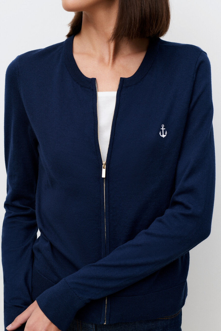 Gilet,Barrie bleu marine femme