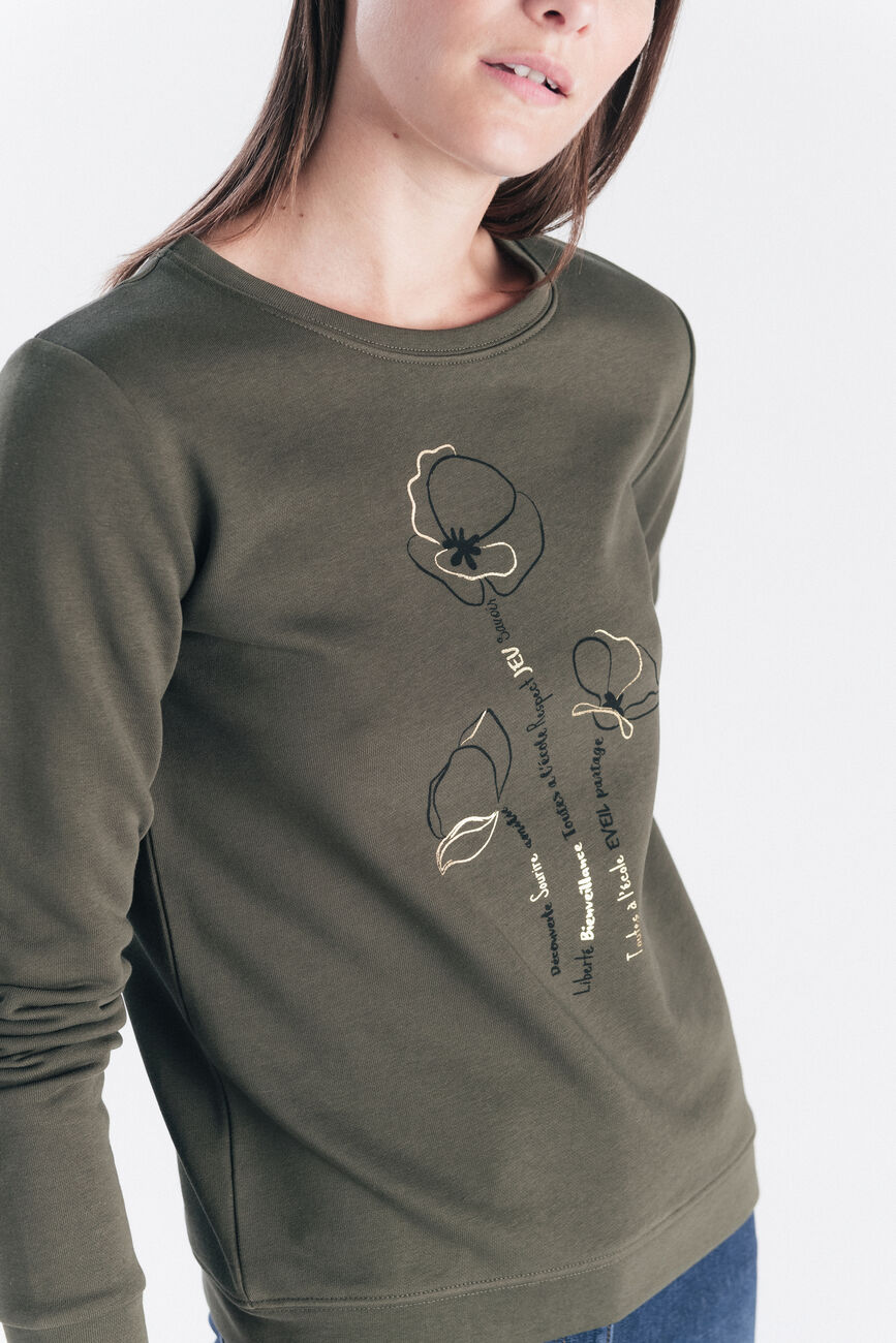 Sweatshirt Jason khakigroen vrouw