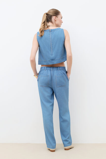 Chemise Cynthiana denim baby bleu femme