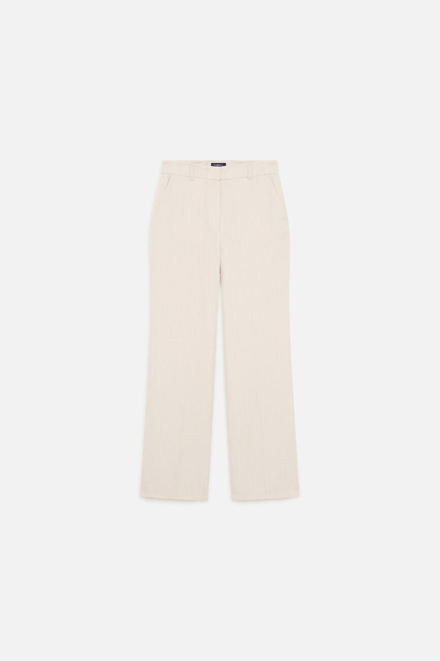 Trousers Podium Raye powder pink woman