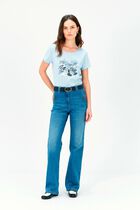 taxime house Toutes &agrave; l'&eacute;cole T-shirt stone denim woman