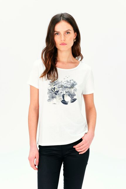 T-shirt toutes &agrave; l'&eacute;cole taxime house blanc femme