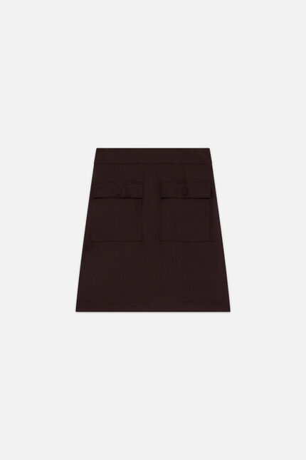Jupe Jane 100% lin marron fonc&eacute; femme