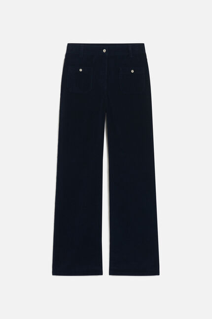 Pantalon pelley bleu marine femme