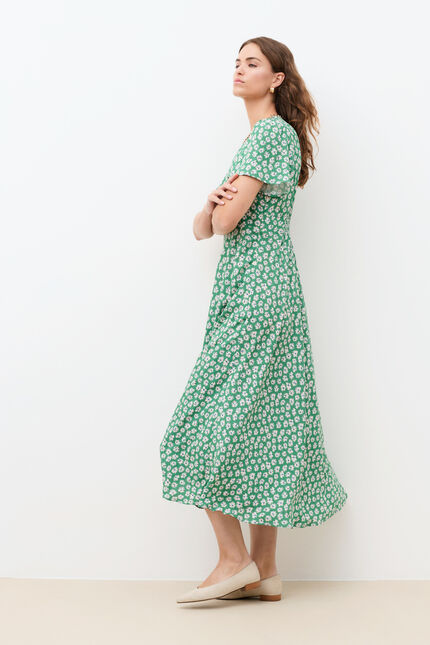 Robe Romeline vert prairie femme