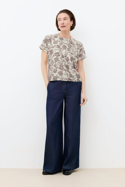 Camiseta Tmargerita-Fleur castanho mulher