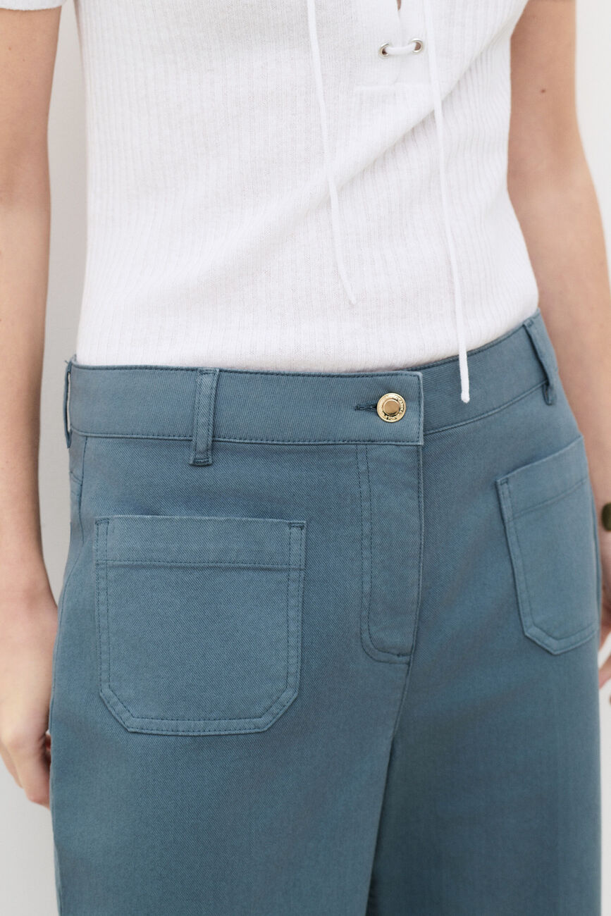 Trousers Pelleycropped teal green woman