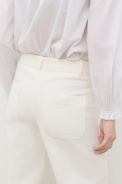 Pantalon Poeme ecru femme