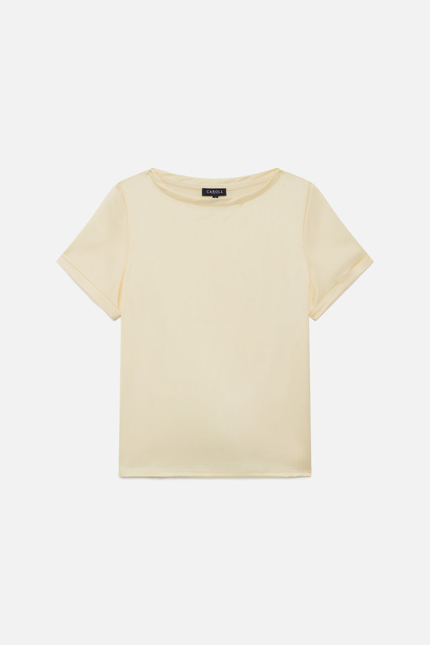 Camiseta Tarty amarillo pastel mujer