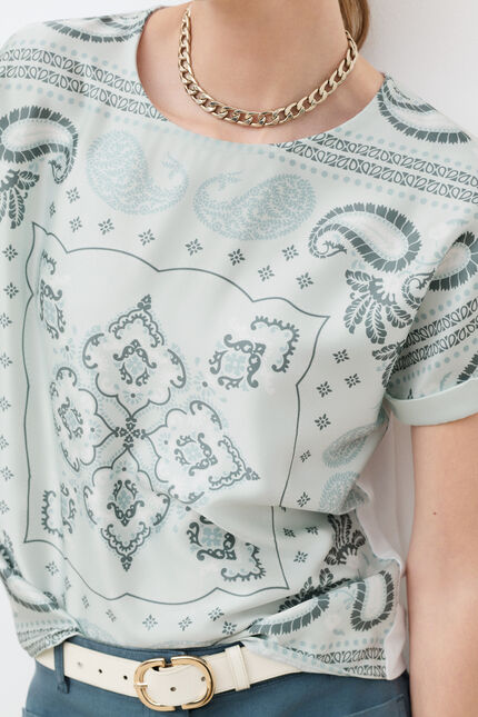 T-shirt Tmargerita-Scarf bleu pastel femme