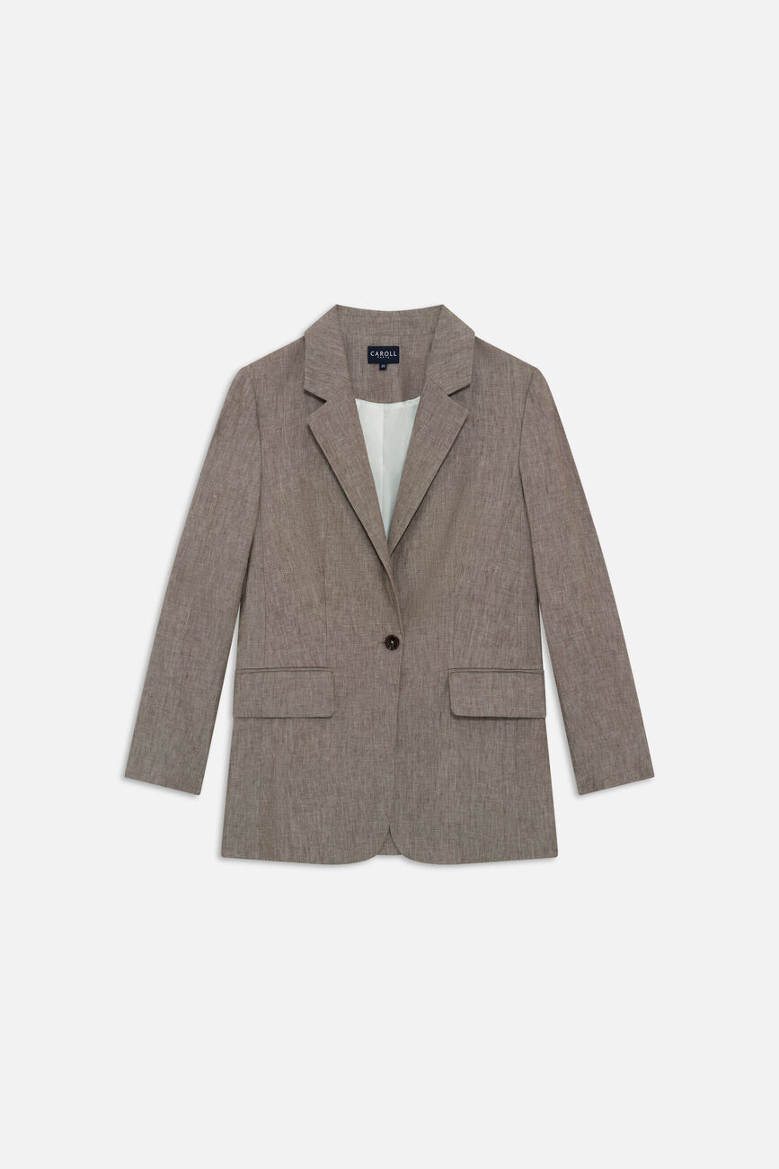 Jas Vesuve2 100% lin marron fonc&eacute; vrouw