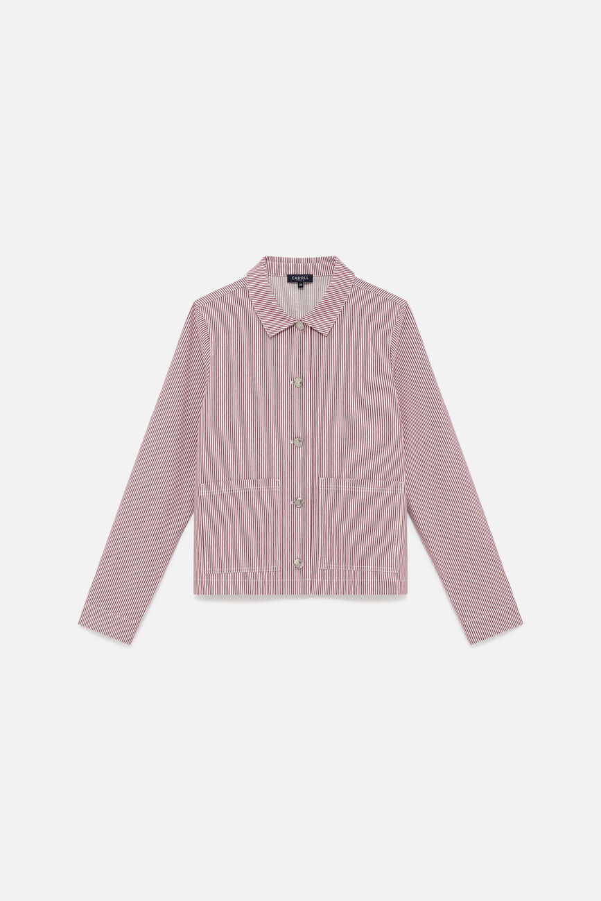 Vaninastripe jacket raspberry pink woman