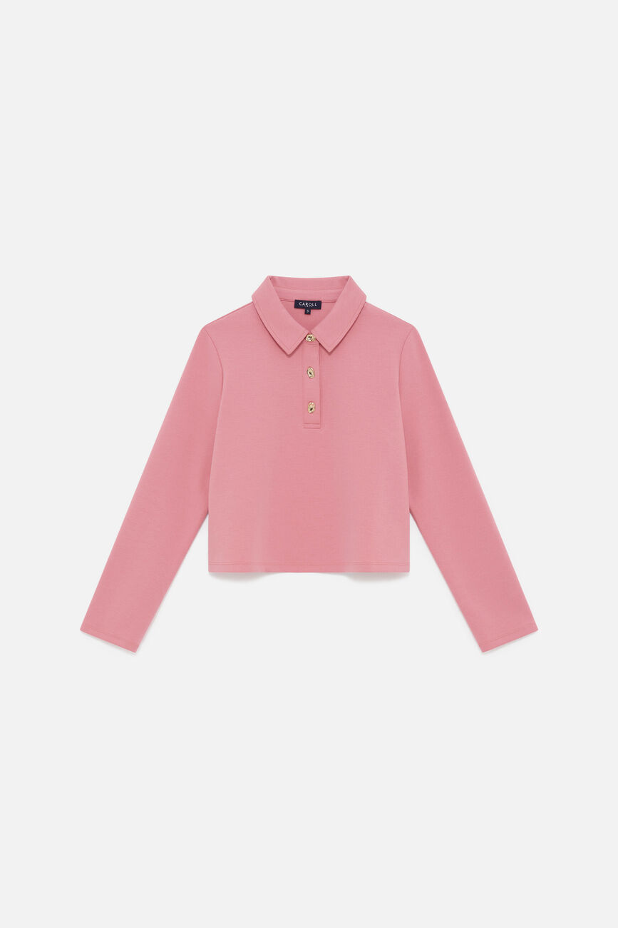 T-shirt Tpolo rose clair femme