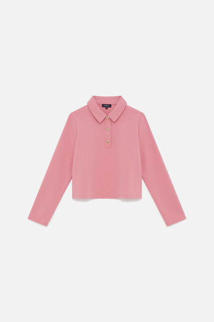 T-shirt Tpolo rose clair femme