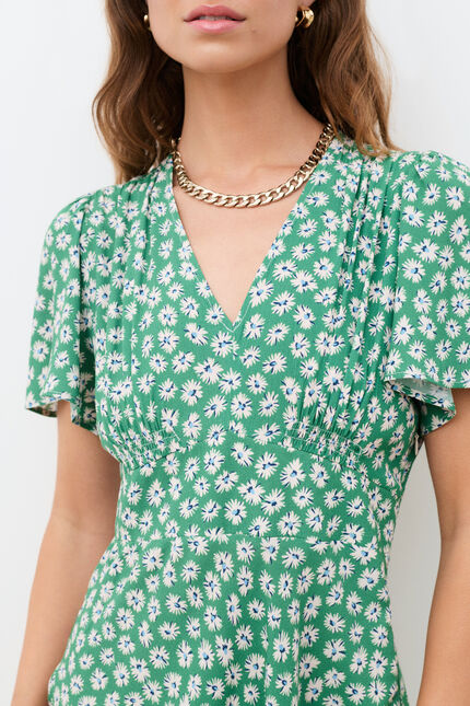 Robe Romeline vert prairie femme