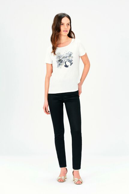 T-shirt toutes &agrave; l'&eacute;cole taxime house blanc femme