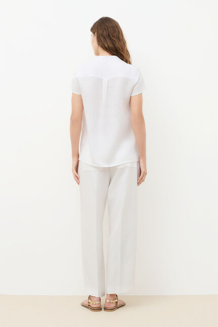 blouse kat 100% lin blanc femme