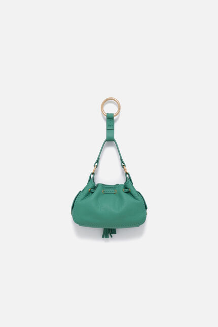 Charm Baby-Vic en cuir naturel vert femme