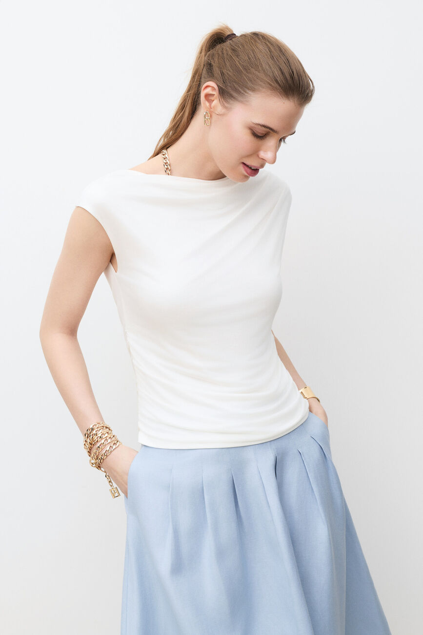 Camiseta Tpivoine cru mulher