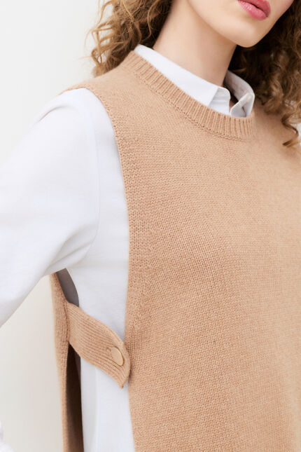 Poncho hevy camel femme