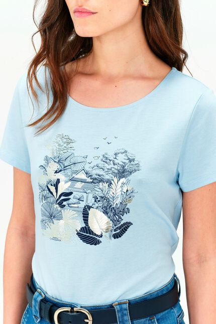 T-shirt toutes &agrave; l'&eacute;cole taxime house denim stone femme