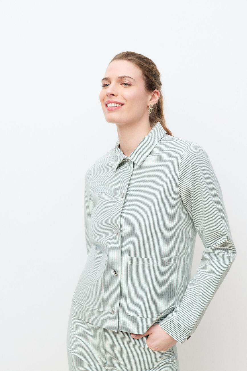Veste Vaninastripe vert fonc&eacute; femme