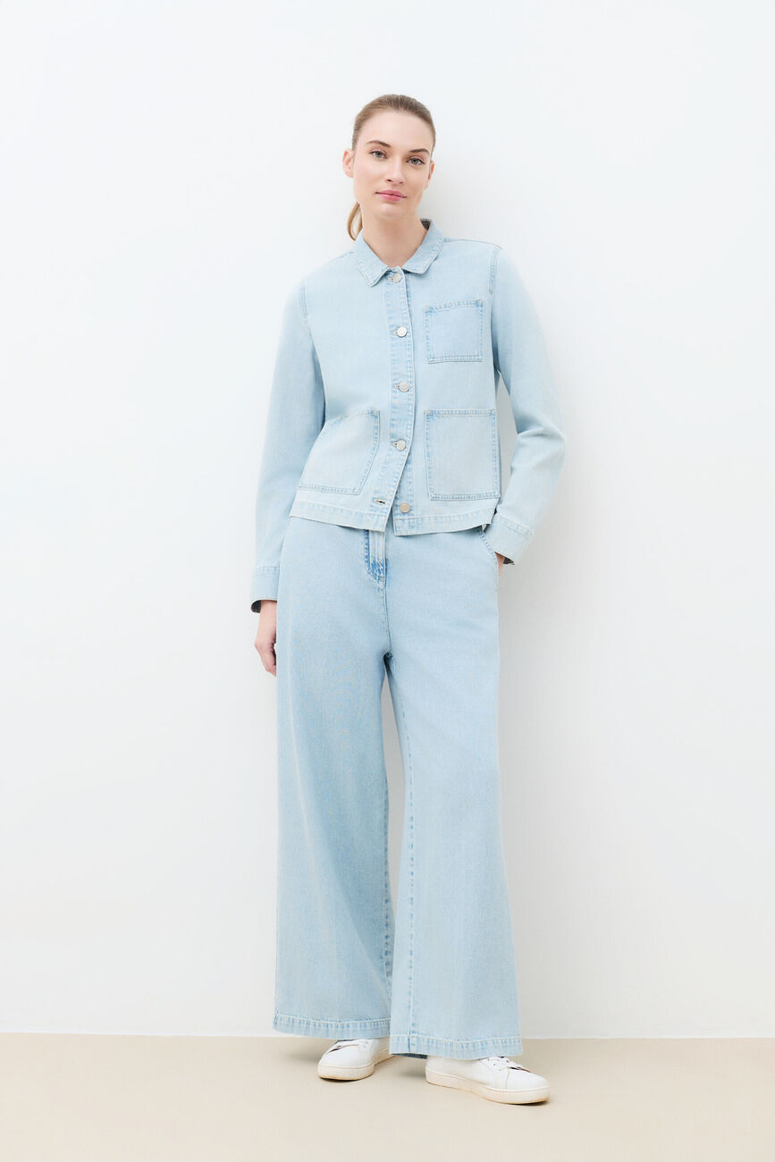 Pandidenim trousers sky blue woman