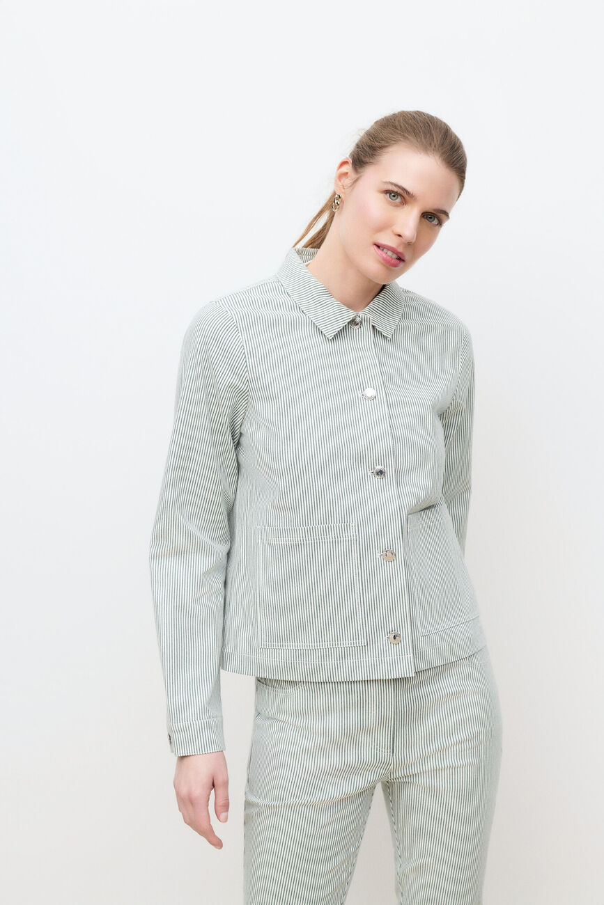 Veste Vaninastripe vert fonc&eacute; femme