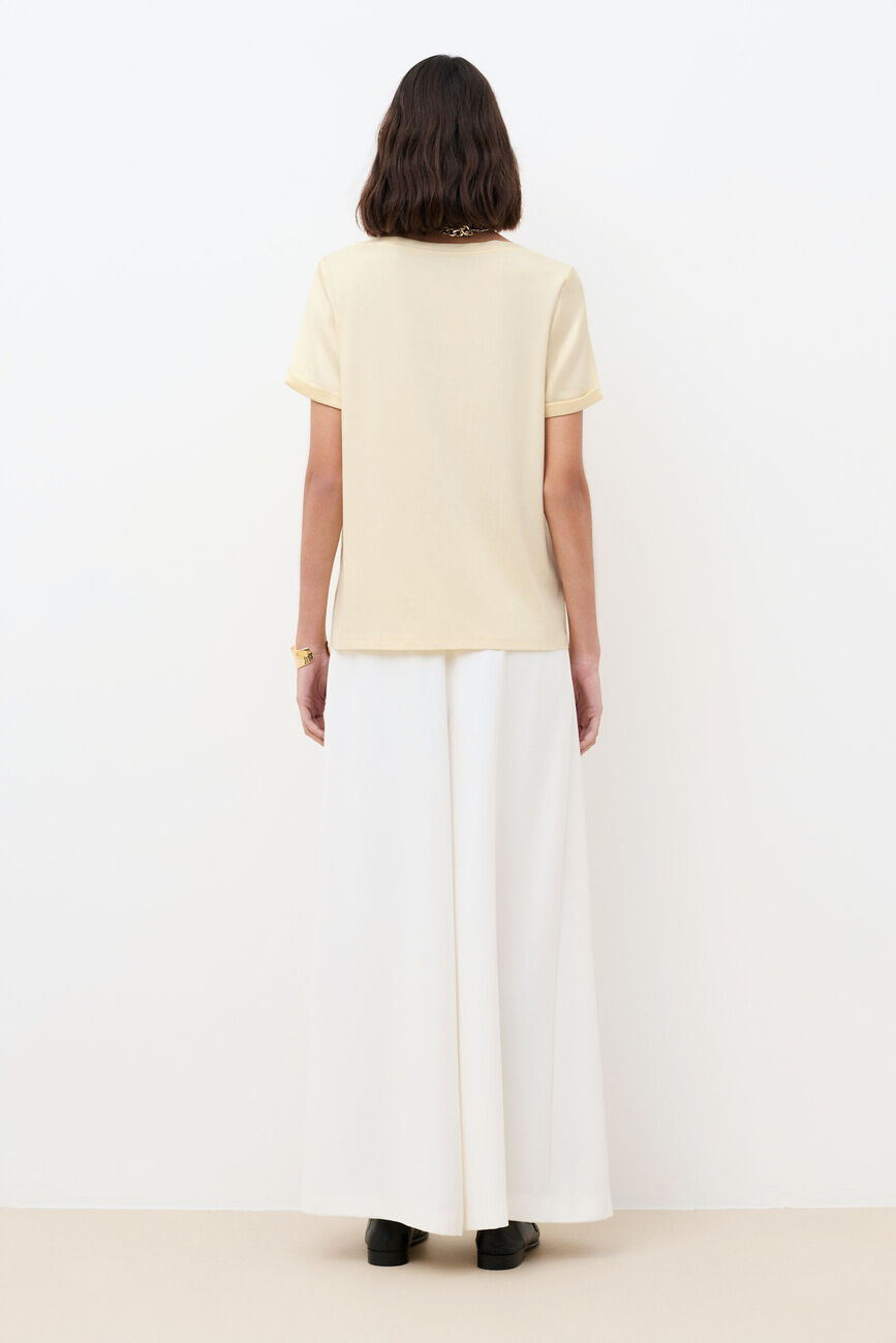 Camiseta Tarty amarillo pastel mujer