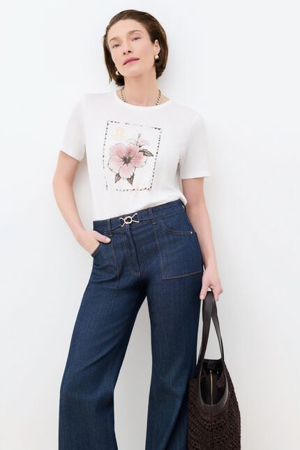 Camiseta Tim-Stamp castanho mulher