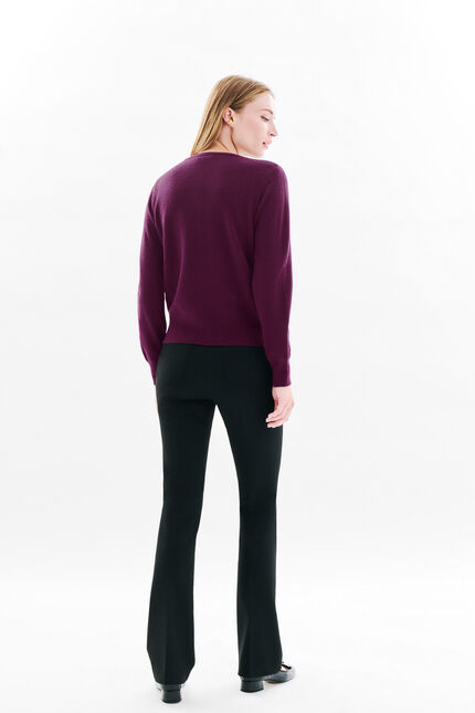 Gilet mcaroline 100 % cachemire prune femme