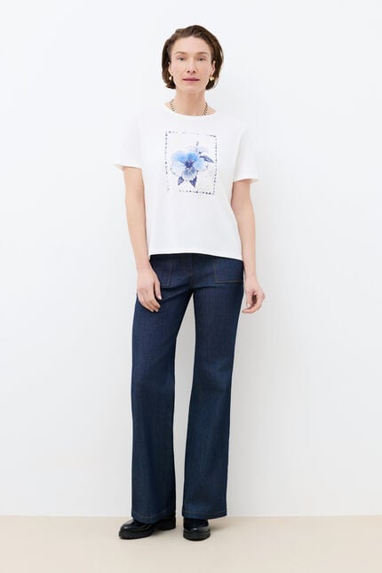 Camiseta Tim-Stamp azul-marinho mulher