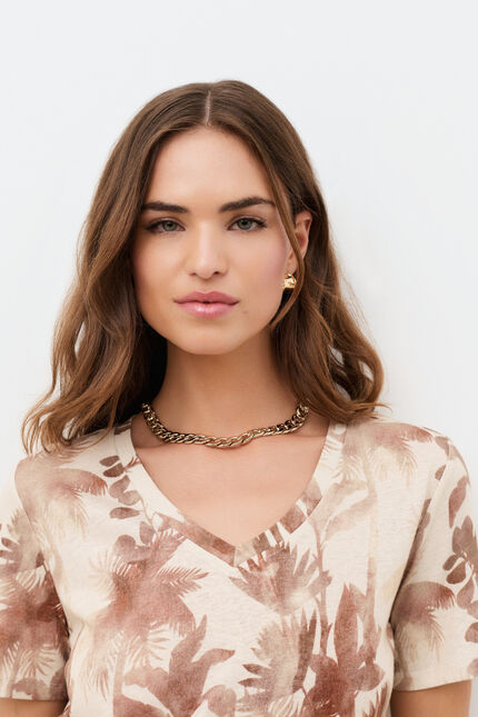 T-shirt T-Shrit Tjin-Palm creme femme