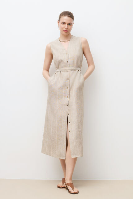 Robe Rosine 100% lin sable femme
