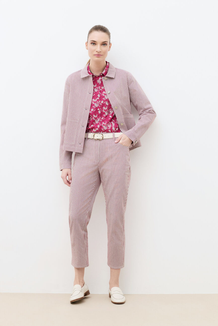 Vaninastripe jacket raspberry pink woman