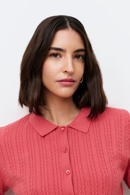 Pull Barbara rose framboise femme