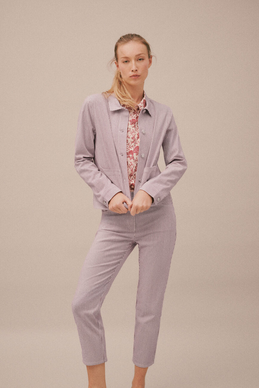 Vaninastripe jacket raspberry pink woman