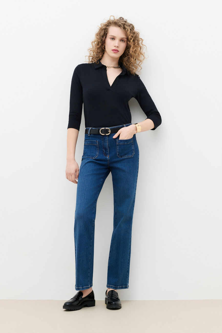 Pelley denim trousers stone denim woman