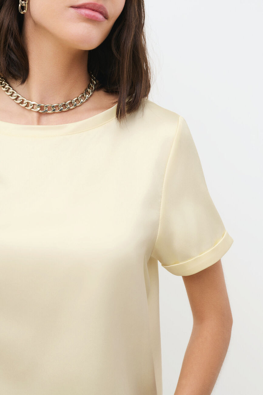 Camiseta Tarty amarillo pastel mujer