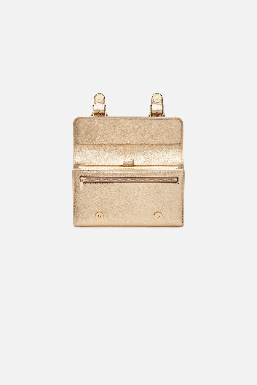 Thais wallet in natural leather gold woman