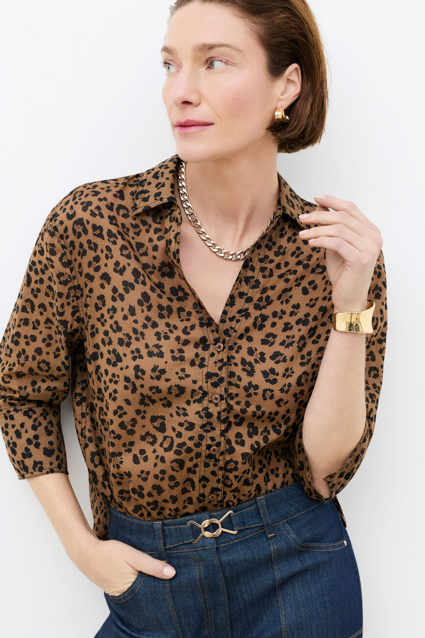 Camisa Coraline castanho mulher