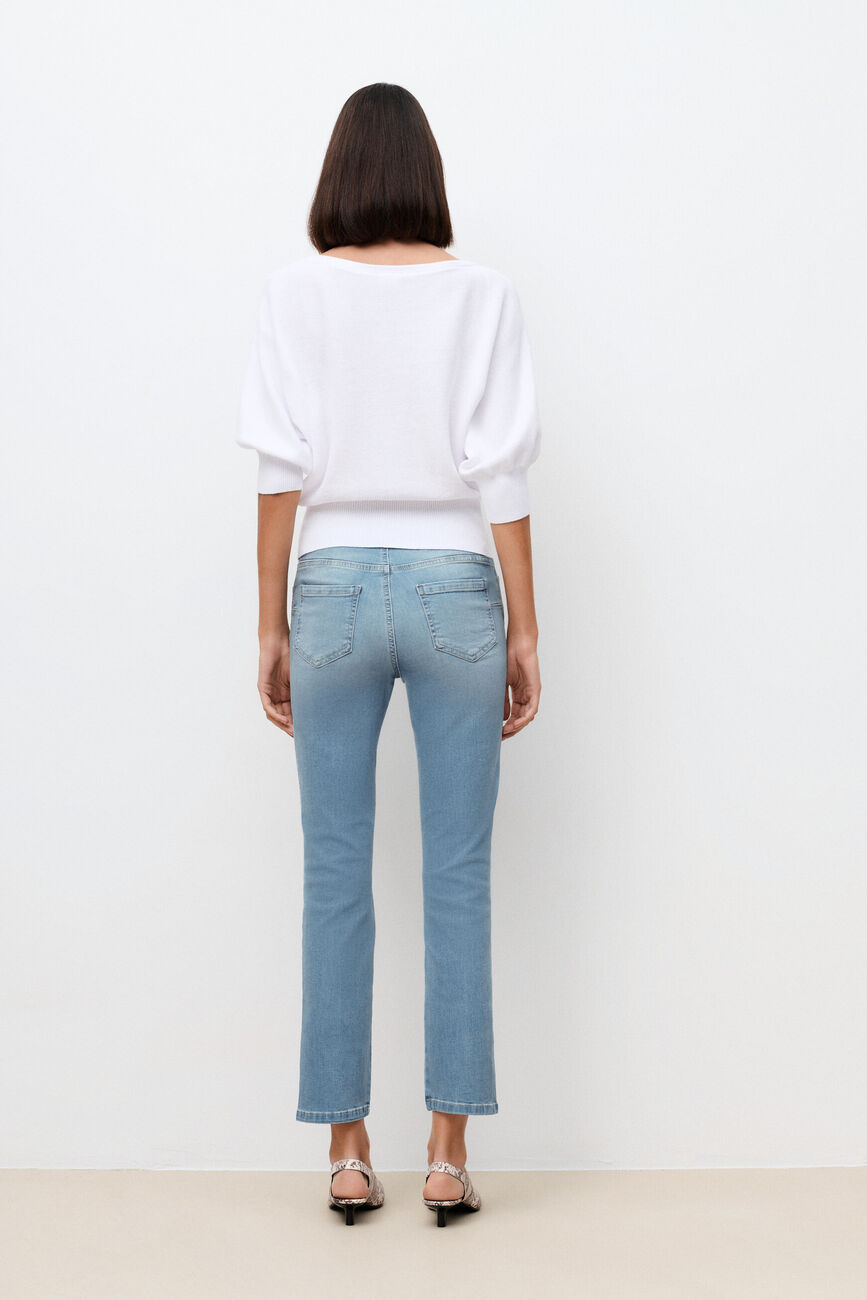 Pantalon pims denim baby bleu femme