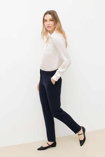 Pantalon pgautier bleu marine femme