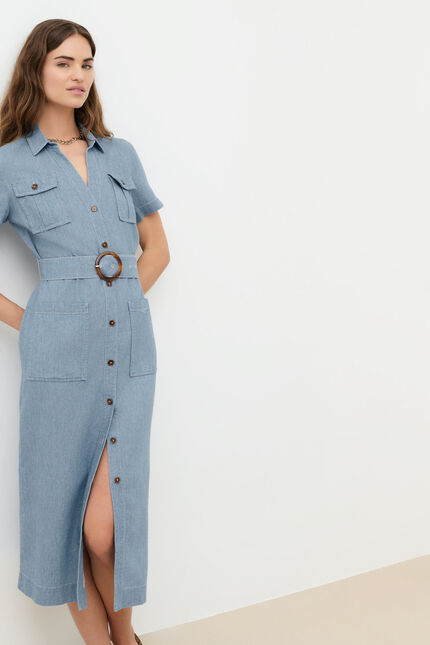 Robe Rlaurine2 denim baby bleu femme